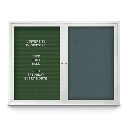 United Visual Products Corkboard, 72"x48", Medium Grey/Gold UV434H-GOLD-MEDGRY